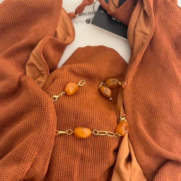 NWT Outcast Alizee Dress Burnt Orange XXS (Read Caption) - Picture 5 of 5